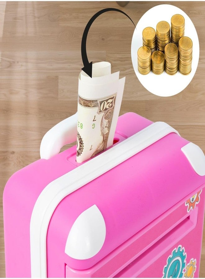 PLUSPOINT Piggy Bank Cash Coin Can ATM Bank Electronic Coin Money Bank for Kids Age 3-12, Money Savings Box Mini ATM Coin Bank Toys Gifts for 3 4 5 6 7 8 9 10 11 12 Year Old Boys Girls (Pink Trolley) - Image 4